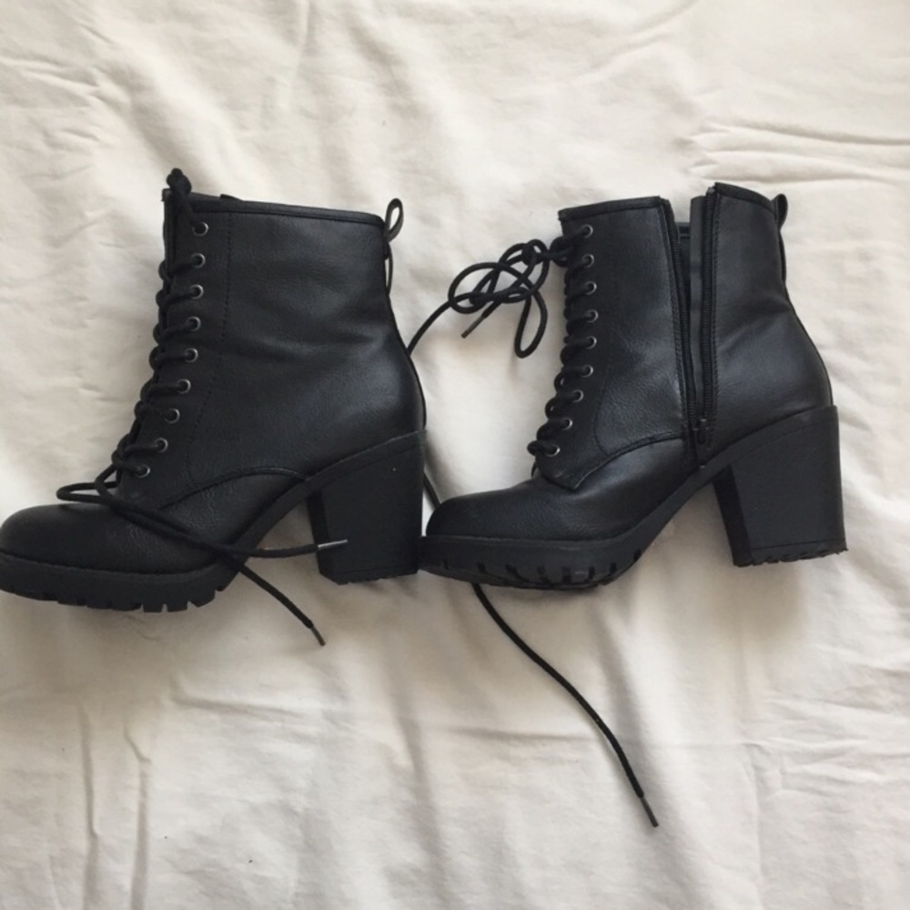 Black platform boots